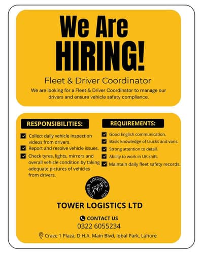 We Are Hiring! Fleet &  Driver Coordinator