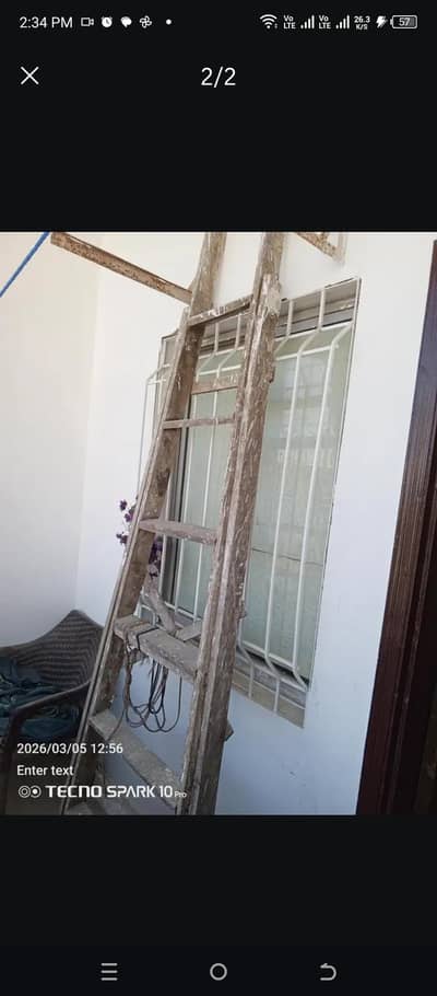 Strong wooden ladder available for sale
