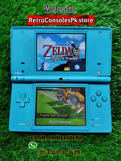 CYAN Nintendo DSI / DS 3000+ games w/ Charging Cable Stylus Mario GTA