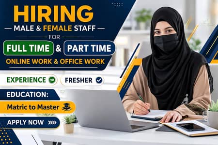 We are hiring male and female staff in lahore