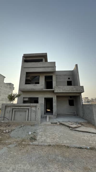 Beautifully Designed 7 Marla Comprising 4-Bedroom Double Unit Grey Structure House With Smart Basement For Sale