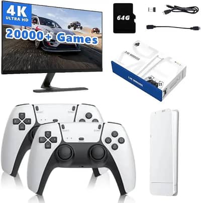M15 64GB Classic 8K HD TV 20000+ Games with Console Wireless 2.4G Game
