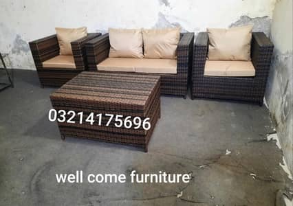 OUTDOOR GARDEN RATTAN UPVC FURNITURE SOFA SET CHAIRS TABLE UMBRELLA