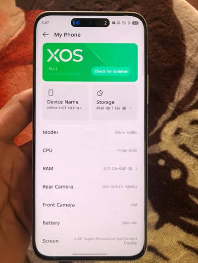 Infinix Hot 60 Pro Plus 8/256 with 9 month warranty