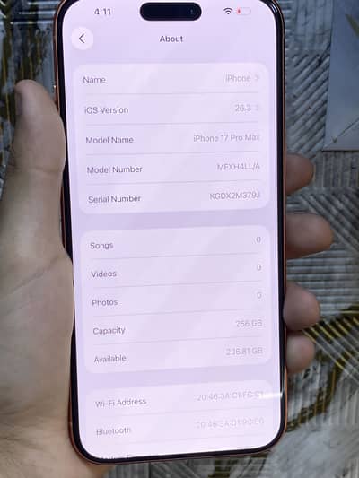 Iphone 17 pro max non pta factory LLA 256 gb with cable