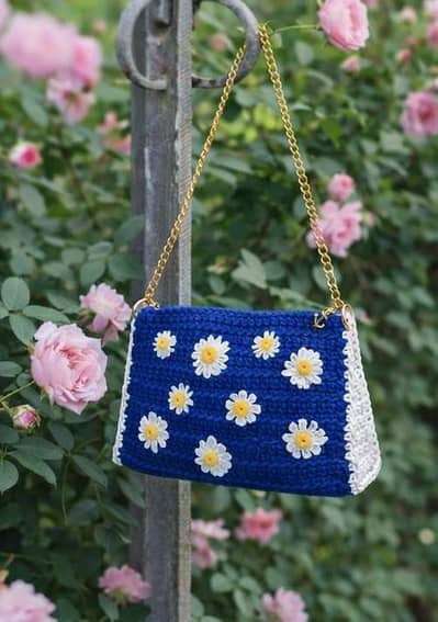 hand made crochet luxury bag
