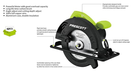 prescott 7" 185mm 1400 Circuler Saw model : Pt 0618505