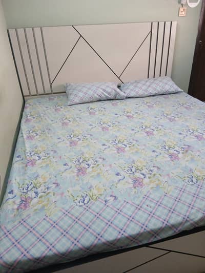 wooden bed with mattress ,excellent condition , used only 8 month