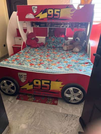 baby bed with slide and single bed