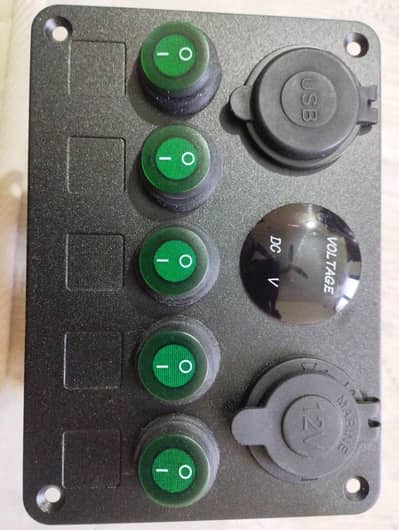 5-gang rocker switch panel