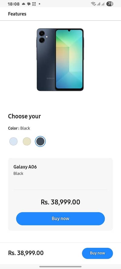 Samsung A06 6/128 in 3 colours box pack new dtock