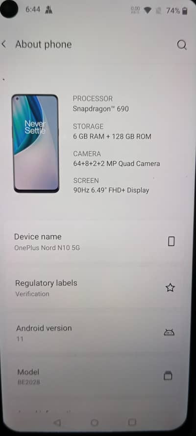 one plus nord N10 pta approved