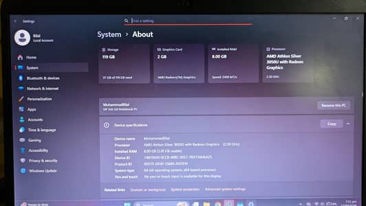 hp 245 g8 notebook 8/128