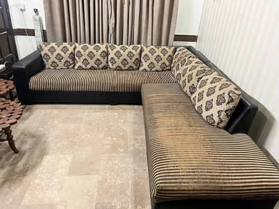 7 seater L shaped sofa+sofa cumbed