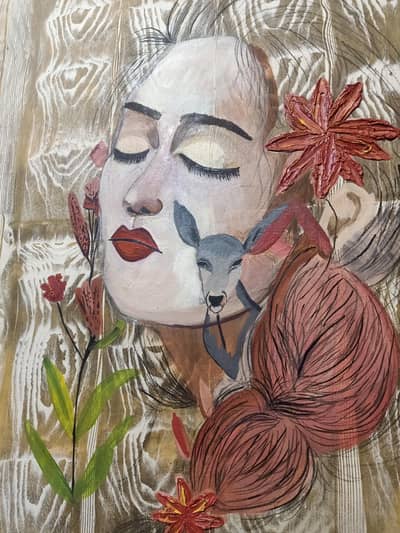 Original Handmade Woman Painting 24×30 – Home Wall Decoration