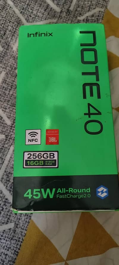 infinix Note 40 with Box & wireless charger