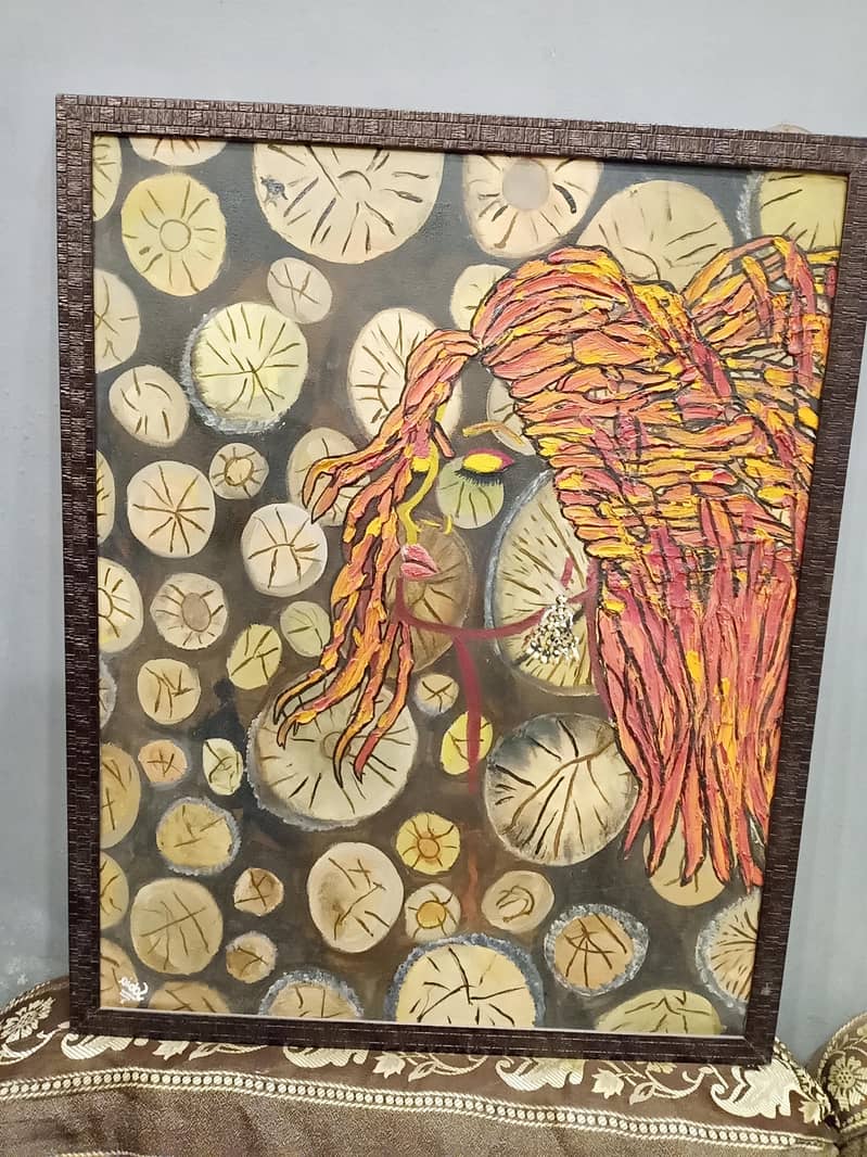 خوبصورت ہینڈ میڈ پینٹنگ ووڈ ڈیزائن بیک گراؤنڈ کے ساتھ 2