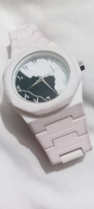 water proof arabic white aura watch
