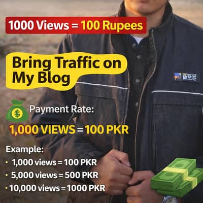 Bringing Blog Traffic – 100 PKR per 1000 Views