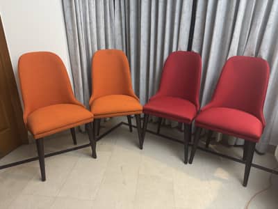 Set of 4 dining chairs with loose covers