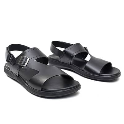 LEATHER SANDAL - VCT-112 BLACK