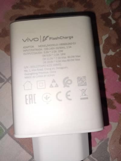 ​Original Vivo 80W FlashCharge Adapter – 100% Authentic Box Pulled