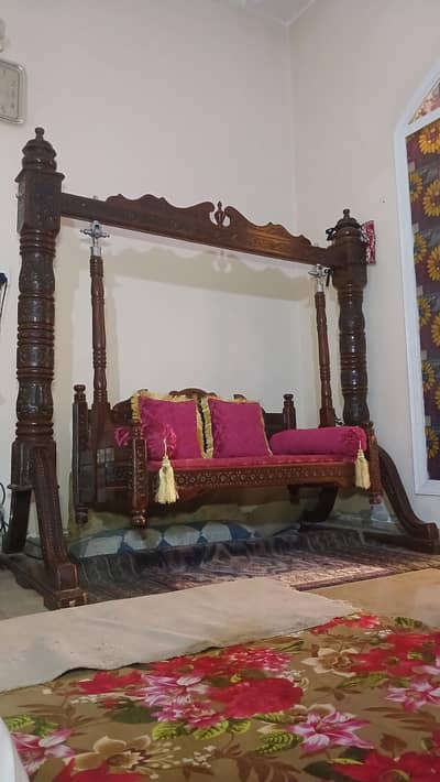 Wooden Paalki Sofa / Jhoola out door wood swing
