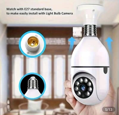 Wireless Smart Home security bulb style CCTV  wifi IP camera