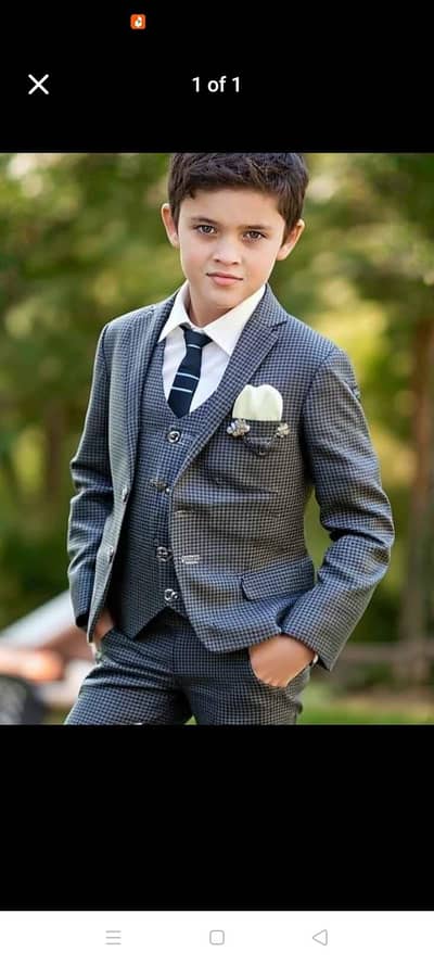 Boys 3 pcs suit pant coat