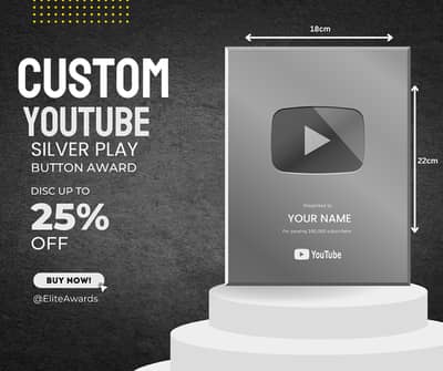 Generic Custom YouTube Silver Play Button Replica