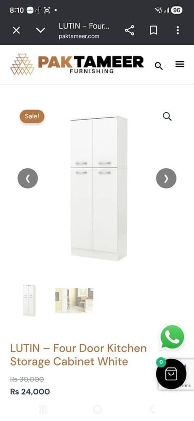 4 door Kitchen Storage Cabinet White