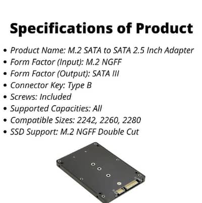M2 to SATA adapter M. 2 NGFF SSD 2.5inch SATA lll adapter