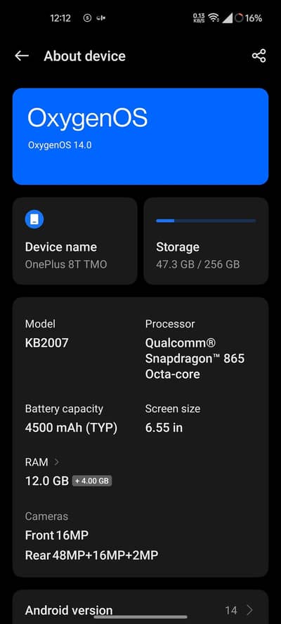 Selling one plus 8T12/256gb gaming phone