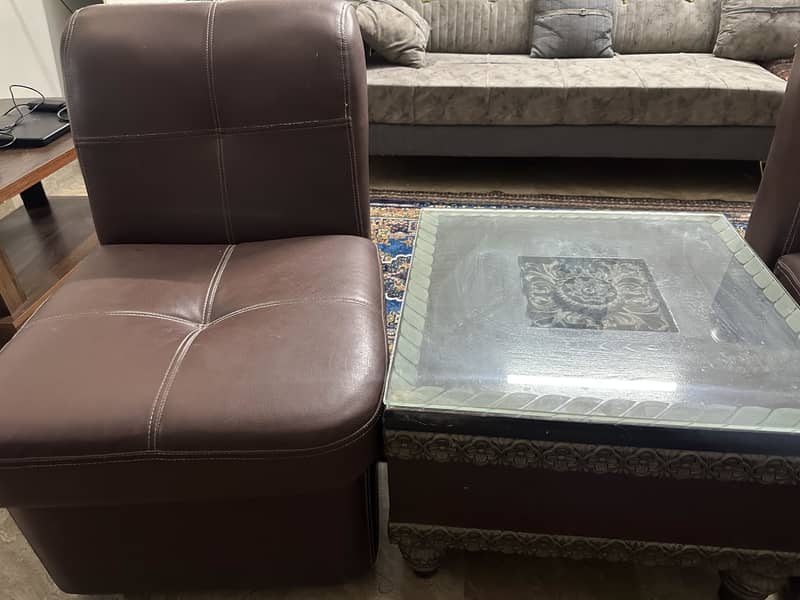 2 pcs sofa with table 0