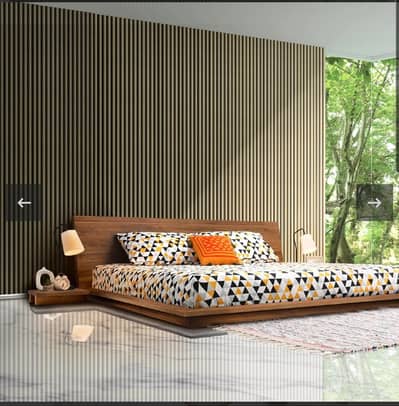 Habitt King Size Bed with 2 Side Tables – Excellent Condition