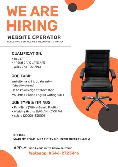 Need Website Operator - Apply Now! - Male/Female