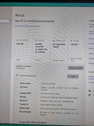 Lenovo think center I5 4th Generation