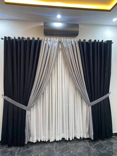 “Curtain / Parda Fitting Service + Curtains Available”