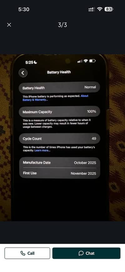 iPhone 17 Pro Max battery health hundred percent circle 47
