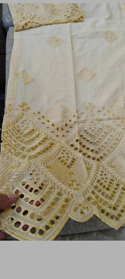 Eid dress with embroidery and cut work