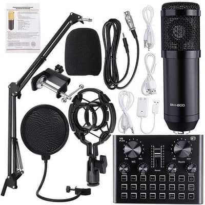 BM-800 Condenser Microphone  With V8 Sound Card