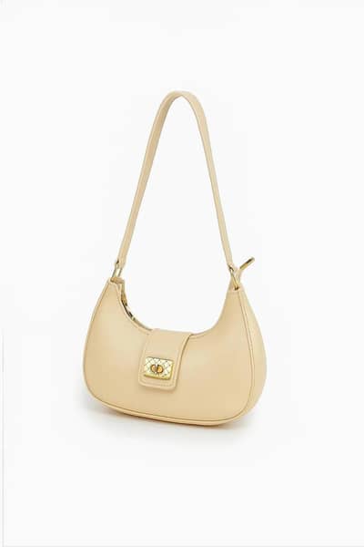 lvory Pu Leather Girl's Sholder Bag Elegant Festive
