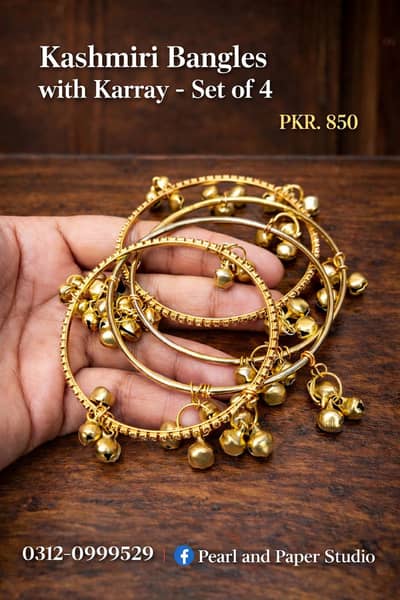 Kashmiri Bangles with Karray – Set of 4