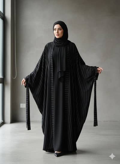 4pcs complete butterfly Abayas set-High quality fabric