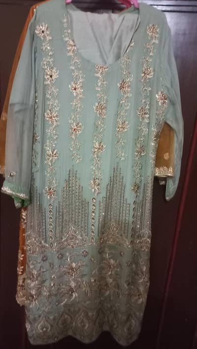 net febric  with jamawar shalwar and dupatta
