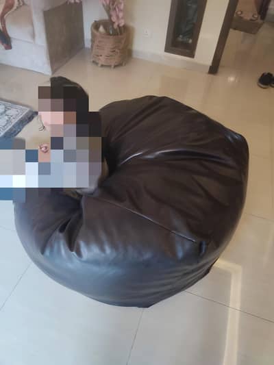 leatherite brown bean bag imported from UK excellent quality