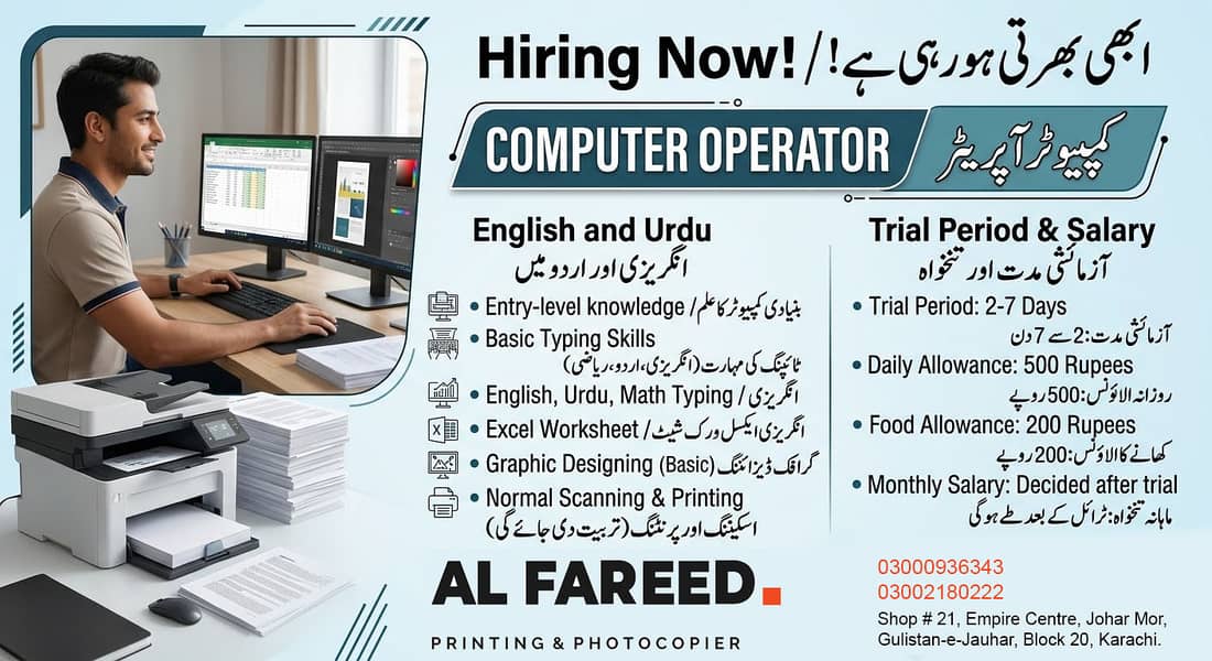 Computer Operator needed 0