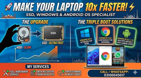 Make Your Laptop 10x Faster! | SSD, Windows & Android OS Specialist