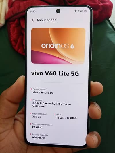 vivo v60ligt 5 g new hy only 5 day use hy