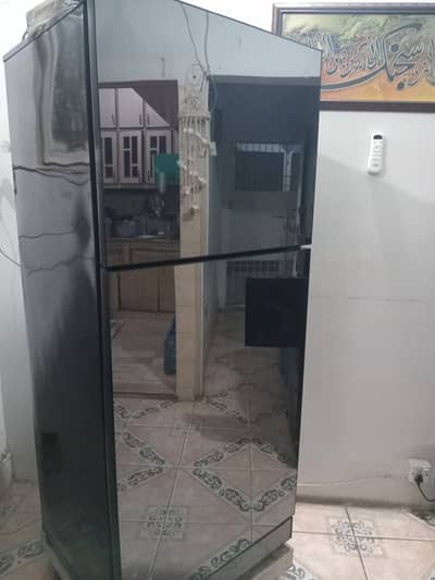 Pel Black Glass Door Refrigerator